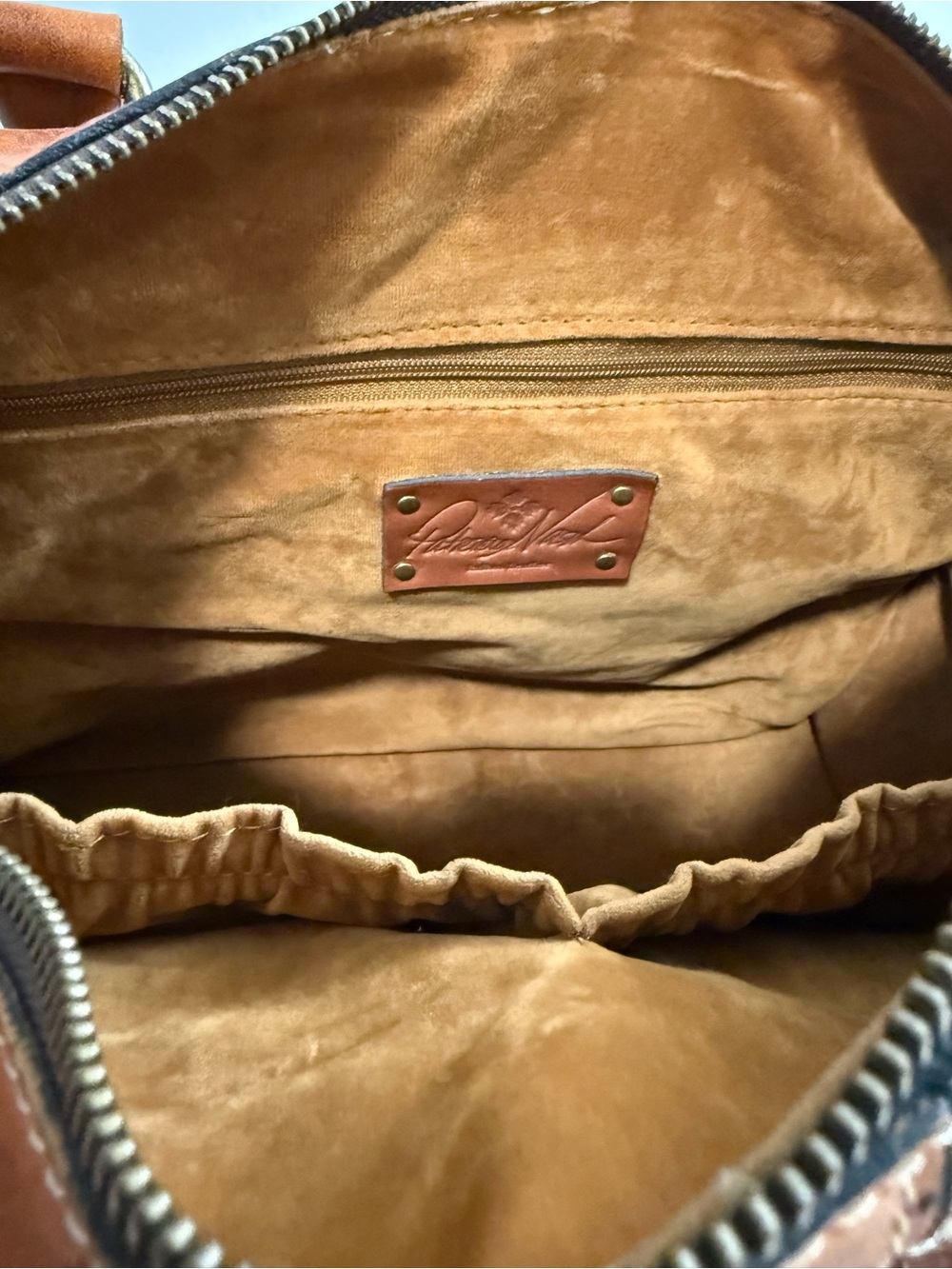 Patricia Nash Tooled large Leather Satchel - Cognac Brown - Picture 4 of 6